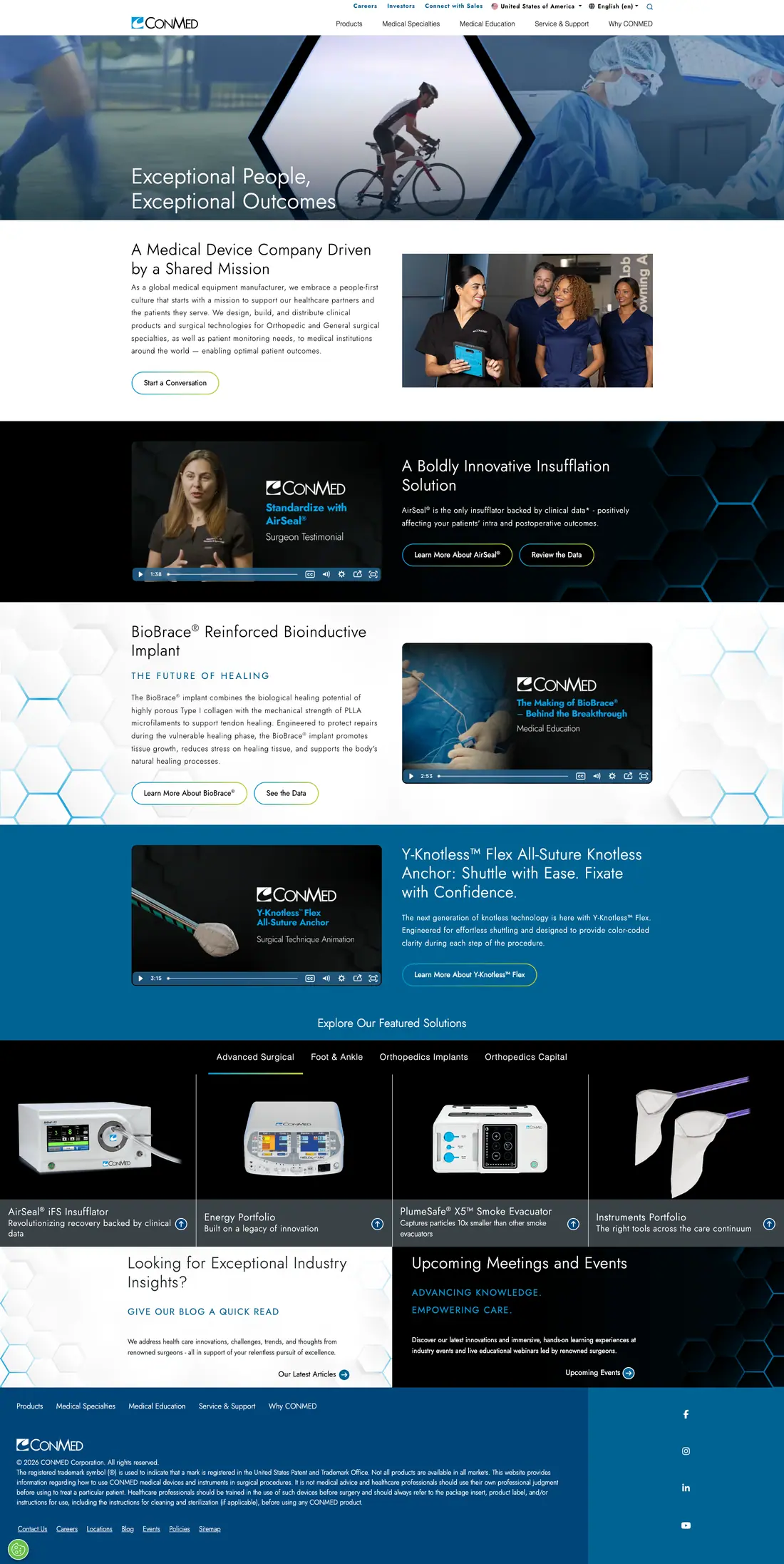 Updated CONMED homepage screenshot.