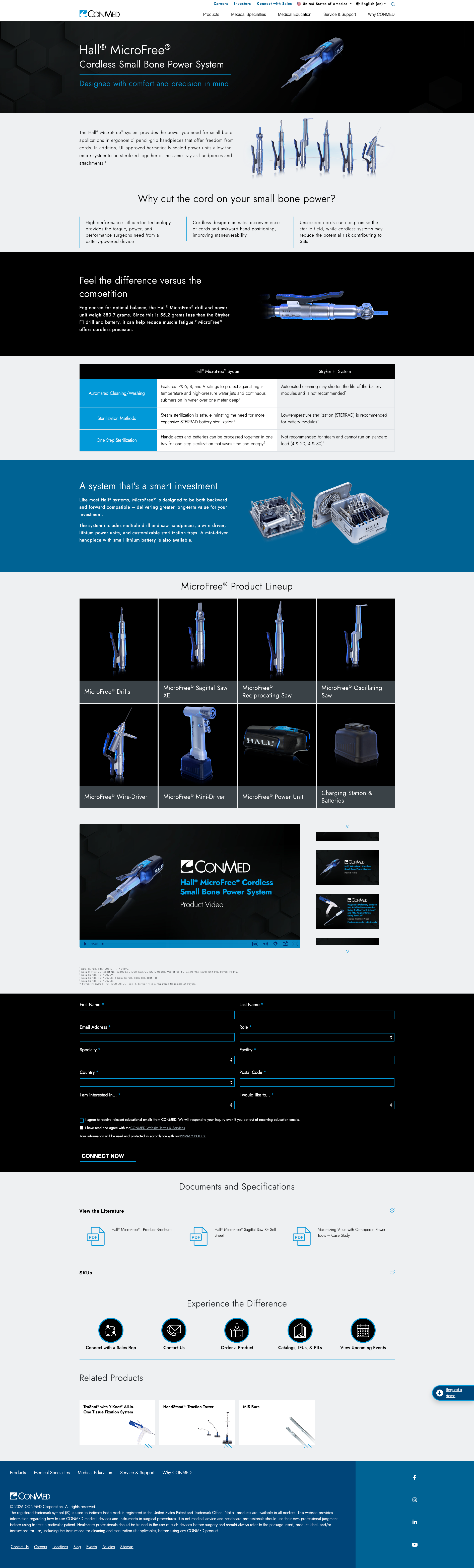 MicroFree Product Page screenshot.