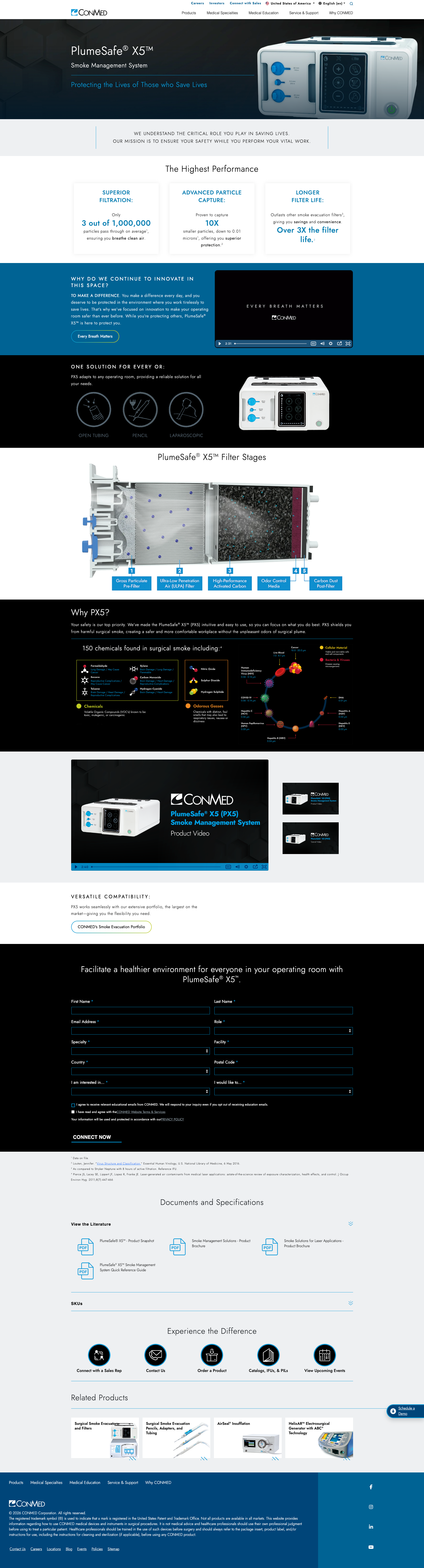 PX5 Product Page screenshot.