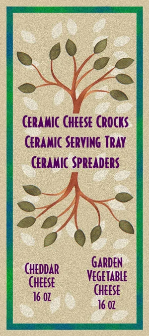 Cheese crock package design.