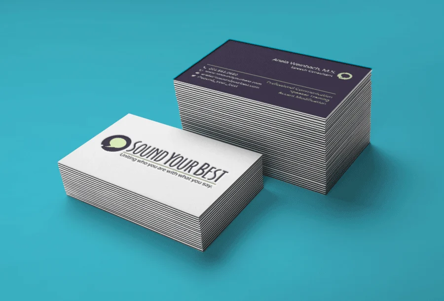 Sound Your Best business cards.